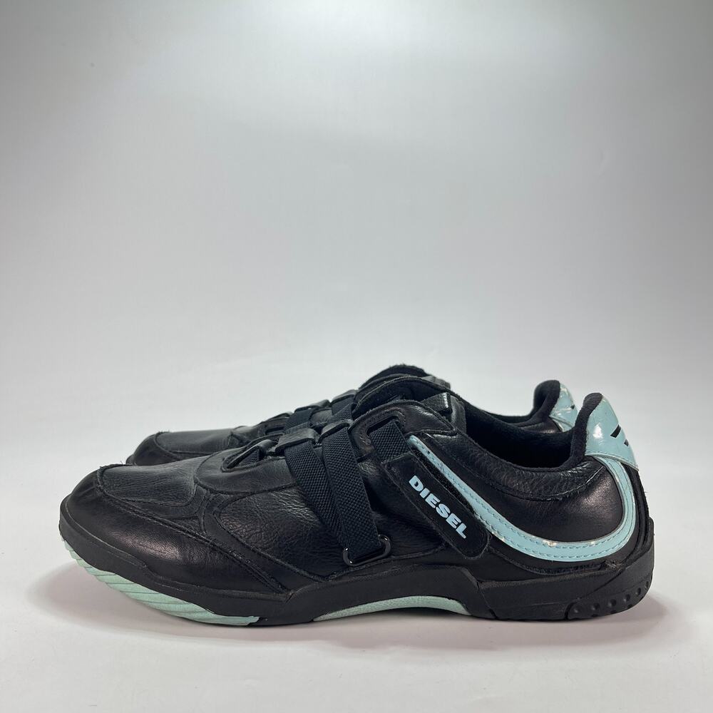 Diesel Active W Black Light Blue Leather Athletic Driving Shoes Women's Size 11 - Picture 3 of 10